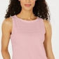 Charter Club Women's Petite Sleeveless Boatneck Top Pink Size SM