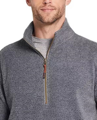 Weatherproof Vintage Men's Long Sleeve Classic Fit Quarter-Zip Fleece Sweater Gray Size XXX-Large