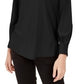 Alfani Women's Petite Cut-Out Blouse Black Size -SM
