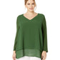Michael Kors Women's Mixed-Media Top Green Size 0X