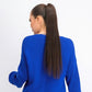 Charter Club Women's Petite Cotton Ribbed Cuffed Sweater Blue  Size SM