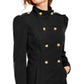 INC International Concepts Women's Double Breasted Coat Black Size Medium