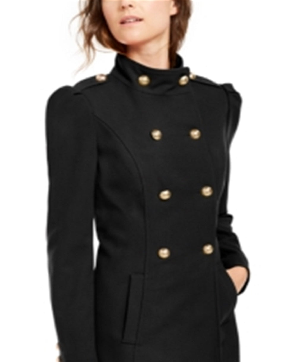 INC International Concepts Women's Double Breasted Coat Black Size Medium