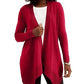 JM Collection Women's Ribbed Handkerchief Hem Cardigan Wine Size XX-Large