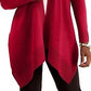 JM Collection Women's Ribbed Handkerchief Hem Cardigan Wine Size XX-Large