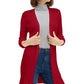 Maison Jules Women's Ribbed Open Cardigan Sweater Red Size XX-Large