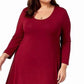 Style & Co Women's Swing Dress Maroon Size Medium