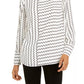 Alfani Women's Printed Puff Sleeve Blouse White Size X-Large