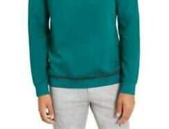 Alfani Men's Printed Crew Neck Classic Fit Cotton Sweater Green Size X-Large