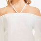 Vince Camuto Women's Off The Shoulder Halter Top White Size 1X