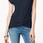 INC International Concepts Women's Printed Laser Cut Tunic Navy Size XXL