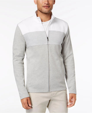 Alfani Men's Colorblocked Full Zip Jacket Gray Size XX-Large