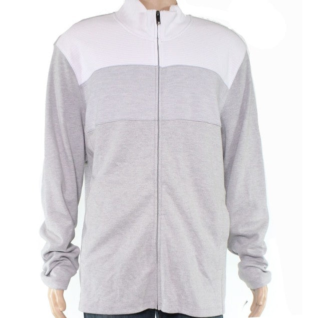 Alfani Men's Colorblocked Full Zip Jacket Gray Size XX-Large