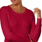 Karen Scott Women's Cotton Cable Knit Sweater Red Size Petite Small