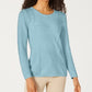 Karen Scott Women's Patchwork Stitch Pullover Sweater Blue Size X-Large
