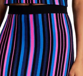 Bar III Women's Pencil Skirt Metallic Striped Pencil Skirt Pink Size Small