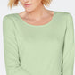 Karen Scott Women's Cotton Scoop Neck Top Green Size Petite Small