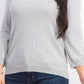 Maison Jules Women's Crewneck 3/4 Sleeve Sweater Gray Size 2XL