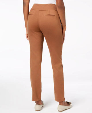 Charter Club Women's Cambridge Pull On Ponte Pants Brown Size 18