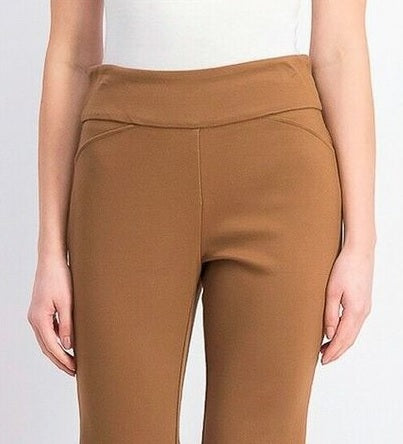 Charter Club Women's Cambridge Pull On Ponte Pants Brown Size 18