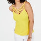 Thalia Sodi Women's Ladder Trim Tank Top Yellow Size L
