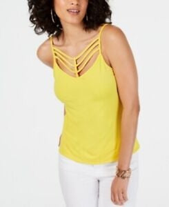 Thalia Sodi Women's Ladder Trim Tank Top Yellow Size L