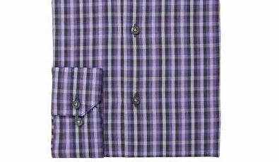 Alfani Men's Gingham Dress Shirt  Purple Size 15-15.5-34/35