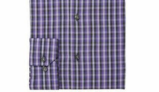 Alfani Men's Gingham Dress Shirt  Purple Size 15-15.5-34/35
