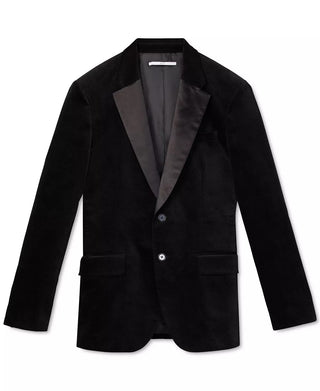 Calvin Klein Men's Slim-Fit Velvet Sport Coat Charcoal Size Large