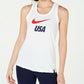 Nike Women's Dri-FIT Logo Racerback Tank Top White Size Medium