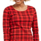 Charter Club Women's Cotton Plaid Top Red Size S