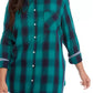 Tommy Hilfiger Women's Plus Size Plaid Shirt Green Size 3X