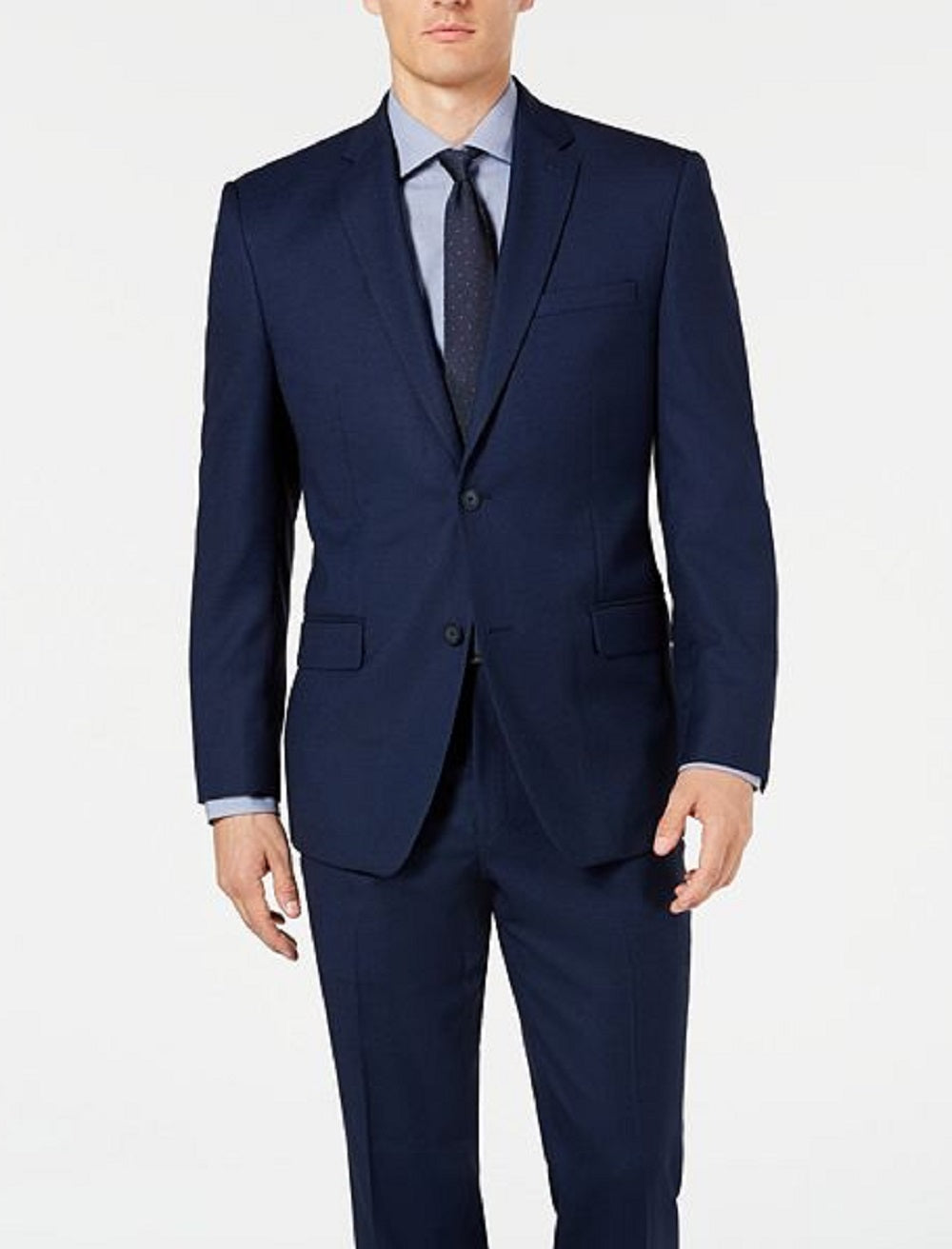 Marc New York Men's Modern Fit Stretch Birdseye Suit Blue Size 40