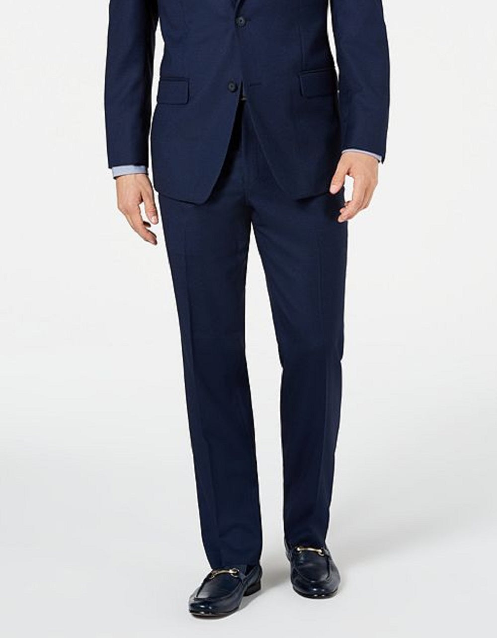 Marc New York Men's Modern Fit Stretch Birdseye Suit Blue Size 40