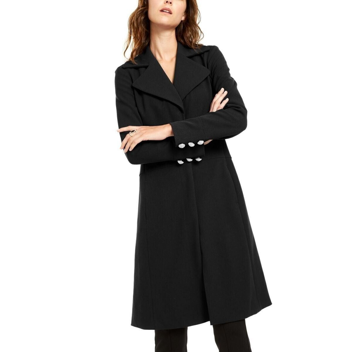 INC International Concepts Women's SeaPonte Knit Coat Black Size Large