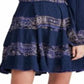 Free People Women's Long Sleeve Above the Knee Dress Blue Size Small
