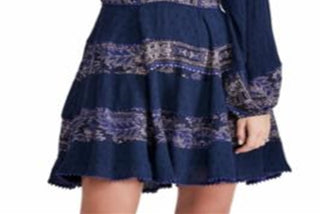 Free People Women's Long Sleeve Above the Knee Dress Blue Size Small