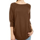 Style & Co Women's Lace Up Chevron Trim Sweater Brown Size XL