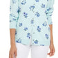 Karen Scott Women's Floral Print Cardigan Blue Size S