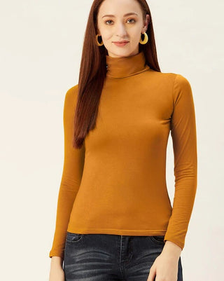 Free People Women's Textured Long Sleeve Turtle Neck Top Yellow  Size Small