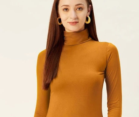 Free People Women's Textured Long Sleeve Turtle Neck Top Yellow  Size Small