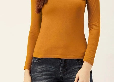 Free People Women's Textured Long Sleeve Turtle Neck Top Yellow  Size Small