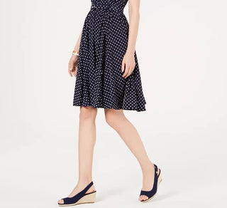Charter Club Women's Polka Dot Shirtdress  Blue Size 12