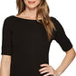 Ralph Lauren Women's Stretch Boatneck Top Black Size Petite M