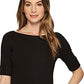Ralph Lauren Women's Stretch Boatneck Top Black Size Petite M