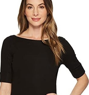 Ralph Lauren Women's Stretch Boatneck Top Black Size Petite M