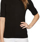 Ralph Lauren Women's Stretch Boatneck Top Black Size Petite M