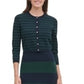Tommy Hilfiger Women's Button Up Long Sleeve Crew Neck Sweater Green/Navy Size Large