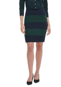 Tommy Hilfiger Women's Button Up Long Sleeve Crew Neck Sweater Green/Navy Size Large