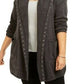 Style & Co Women's Hooded Studded Cardigan Grey Size PP